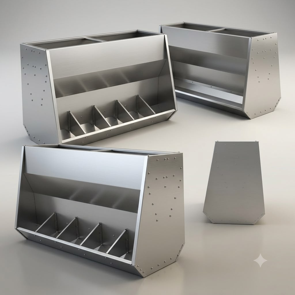 Nourrisseurs en inox à plusieurs compartiments
