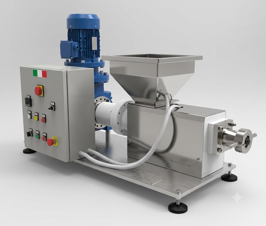 Extrudeuse avec trémie inox et moteur bleu